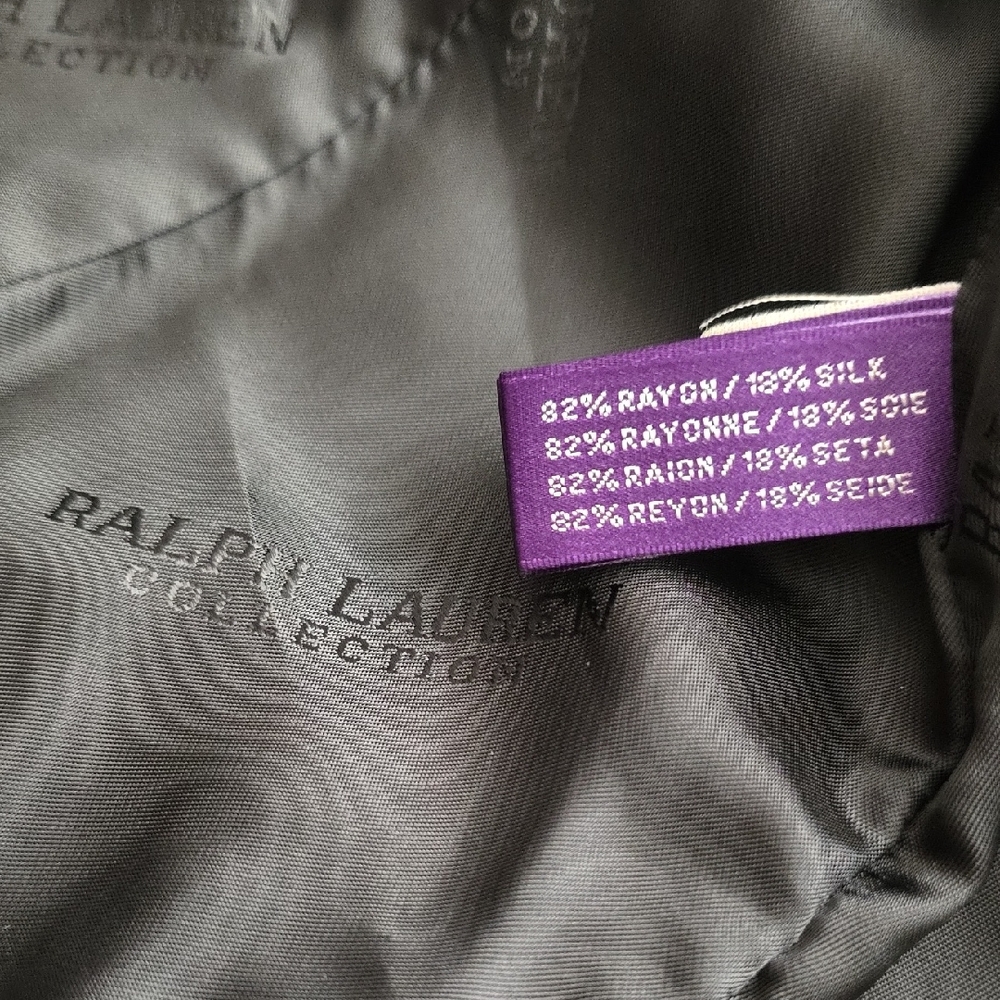 Vintage Ralph Lauren Purple Black Velvet Double Breasted Fitted Blazer Small 10 - Picture 12 of 15